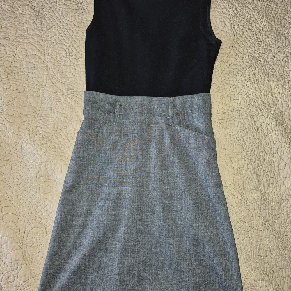 Theory Black and Gray Sleeveless Dress